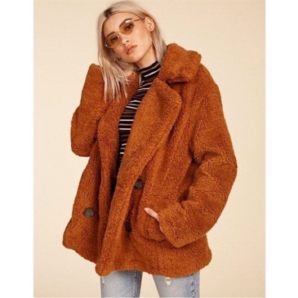 Free People Burnt Orange Oversized
Teddy Coat - Size S - Picture 6 of 6
